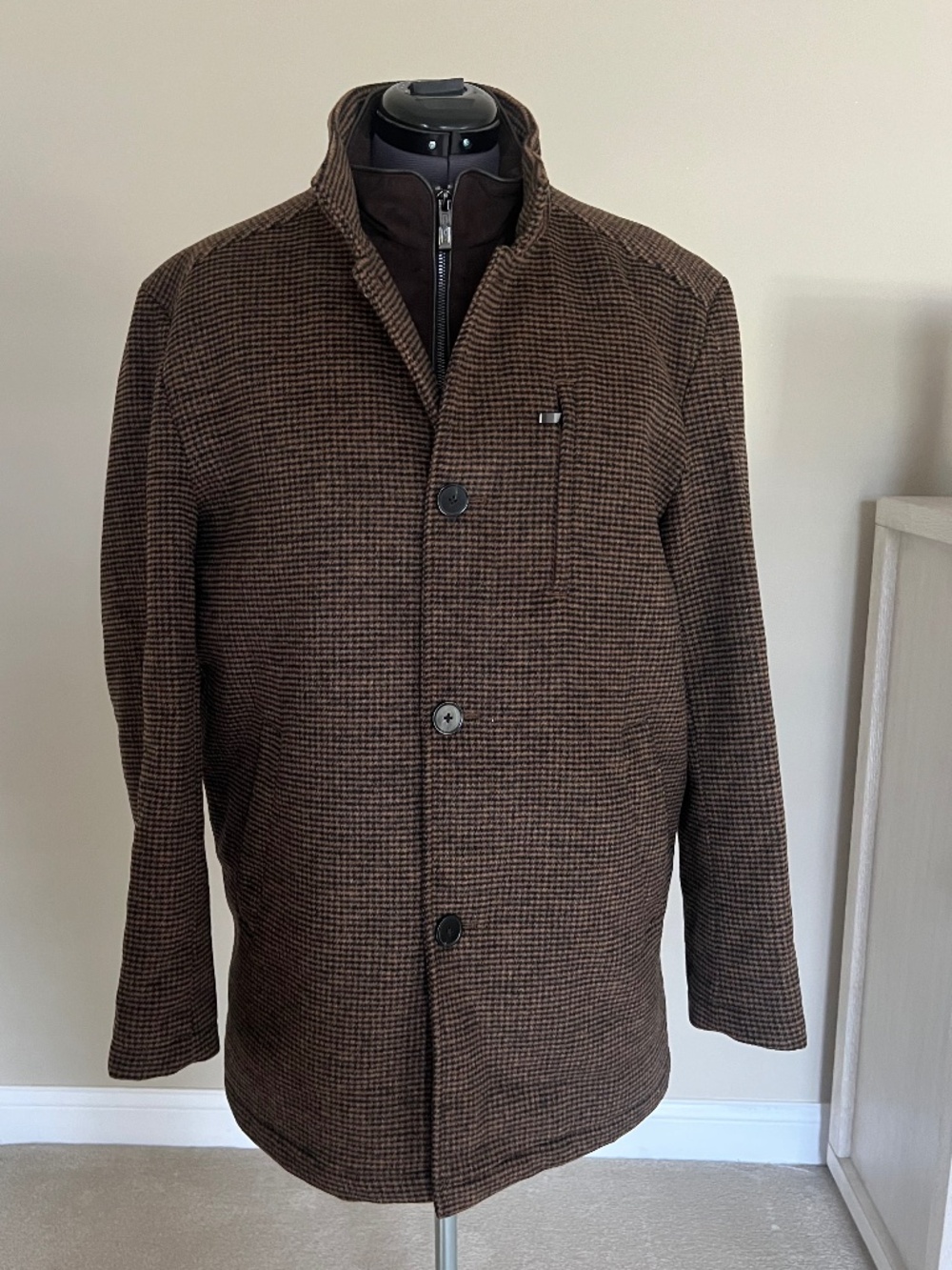 Johnston & Murphy Upton Car Brown Wool Coat Size Men's M
